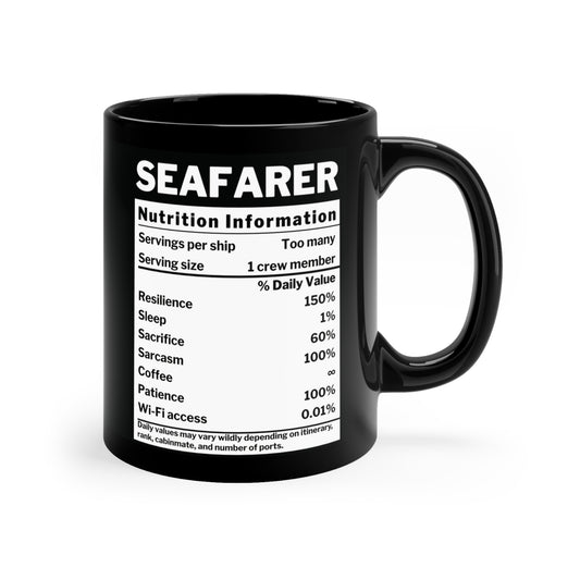 Seafarer Nutrition Facts – Black Coffee Mug